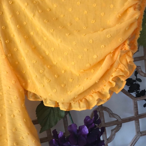 Anthropology yellow frilly blouse - Picture 8 of 11